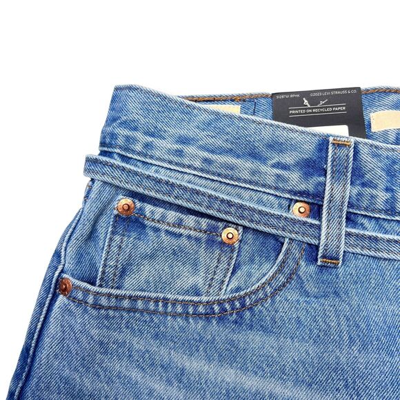 Levis Premium Womens XL Straight Denim Jeans Blue Mid Rise Baggy Loose Wide - Picture 10 of 16